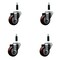 Service Caster 3'' Maroon Poly Wheel Swivel 7/8'' Expanding Stem Caster Set, 4PK SCC-EX20S314-PPUB-MRN-78-4 - alternate 1